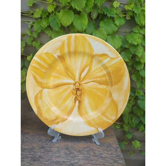 Set Of 2 Pier 1 Watercolor Blooms8 1/4" Salad Plates - Picture 3 of 4